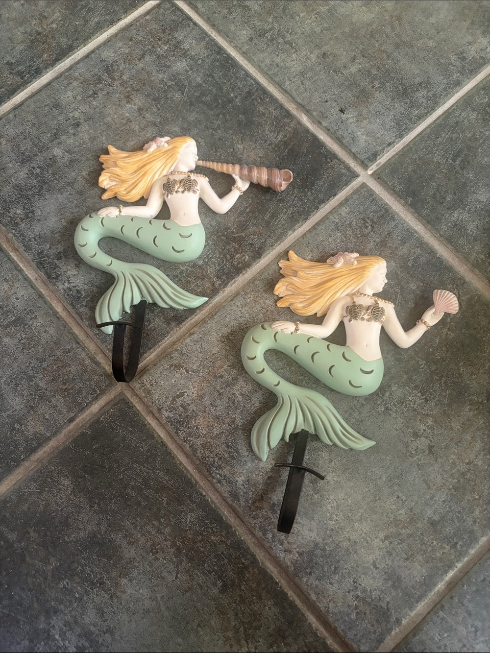 Mermaid Wall Hook Set - Seafoam Green